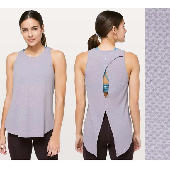 Lululemon Open Up Tank Top Heathered Lavender Grey - 22368 - Picture 1 of 8